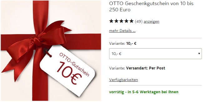 OTTO Geschenkgutscheine