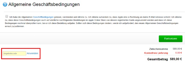 Apple Gutschein einlösen