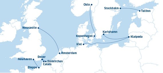 DFDS Routenplan
