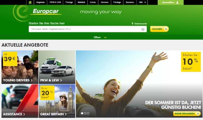 Europcar Onlineshop