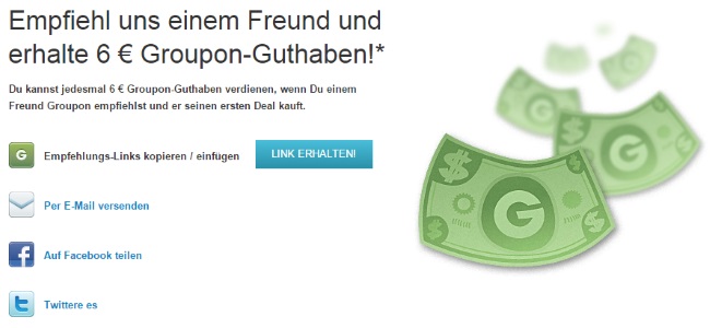 Groupon Freundschaftswerbung