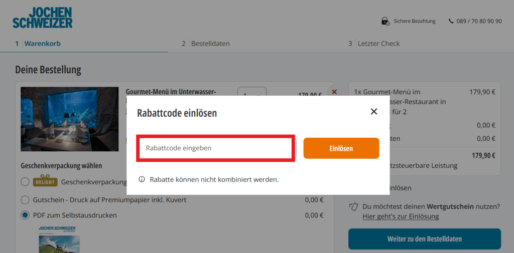 Jochen Schweizer Rabattcode anwenden