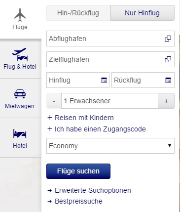 Lufthansa Suche
