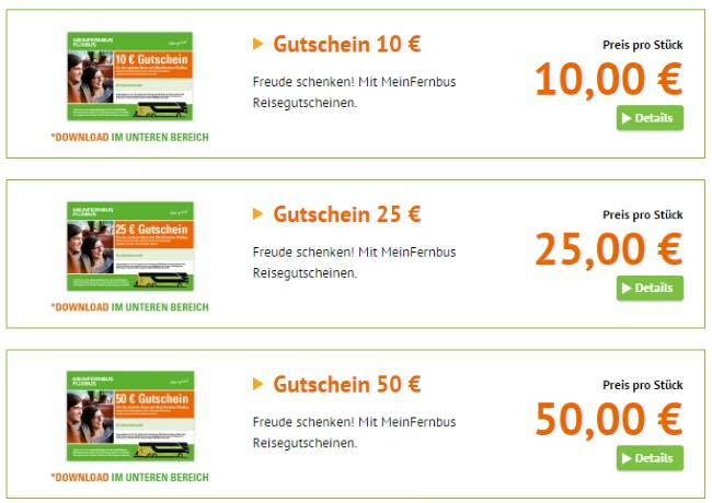 MeinFernbus FlixBus-Geschenkgutscheine