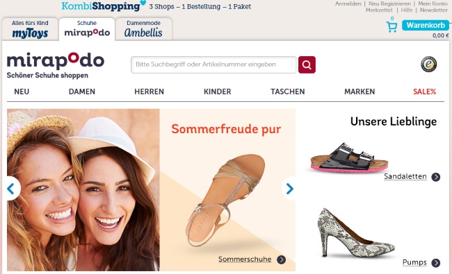Mirapodo Onlineshop