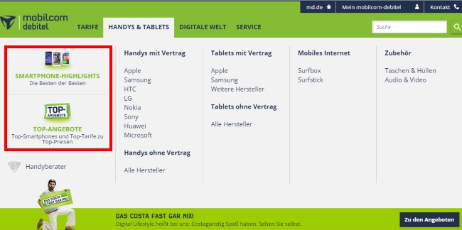 Mobilcom Debitel Top-Angebote