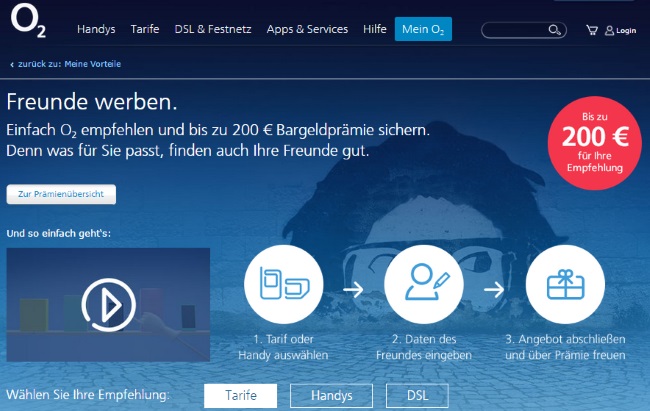 O2 Freundschaftswerbung
