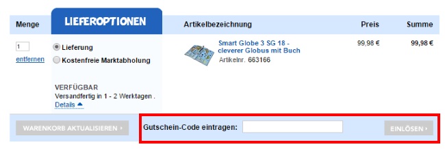 ToysRus Gutschein einlösen