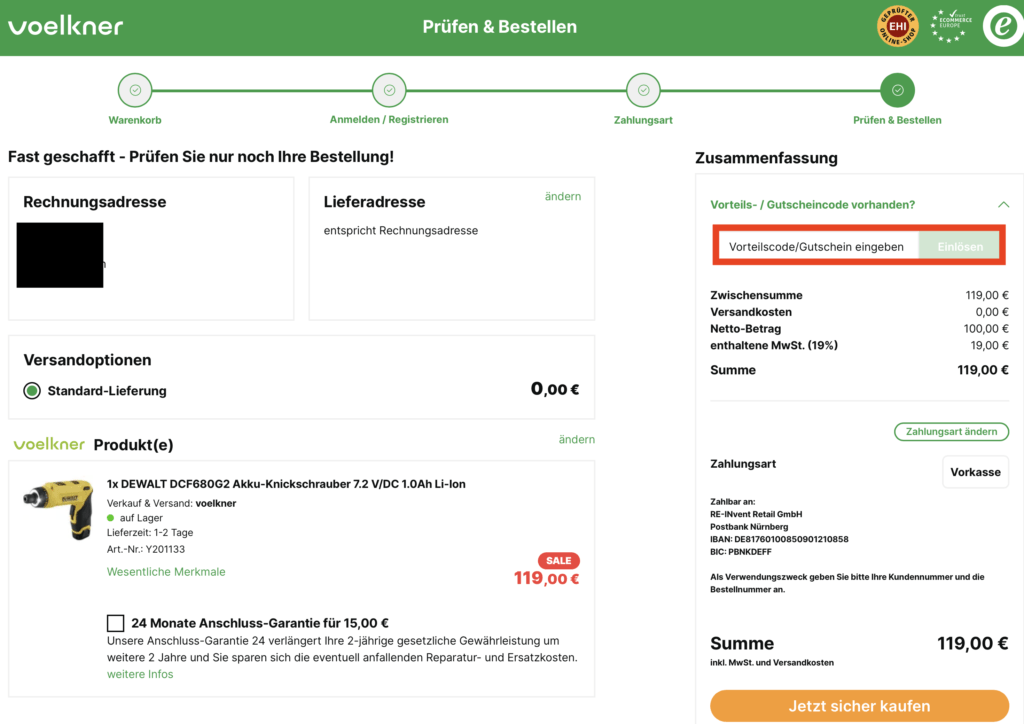 Voelkner Gutschein