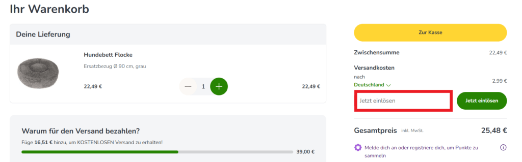 Zooplus Gutscheincode eingeben