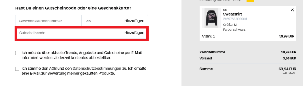 Gutscheincode s.Oliver einlösen