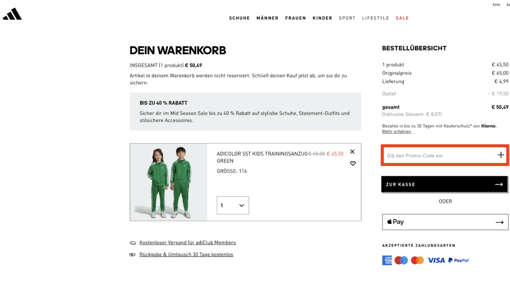 Adidas Gutschein