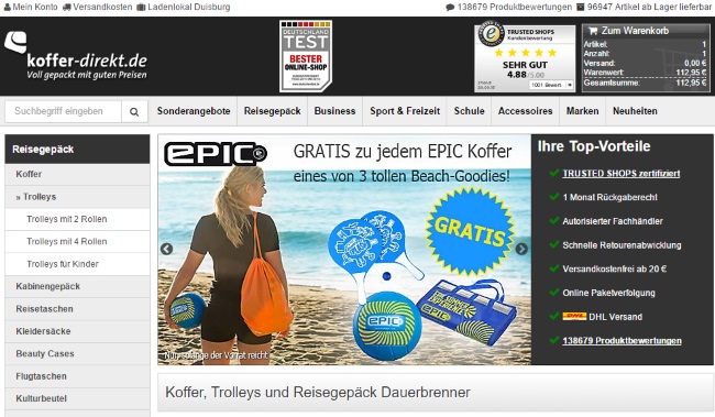 Koffer Direkt Onlineshop