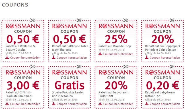 Rossmann Coupons zum Ausdrucken