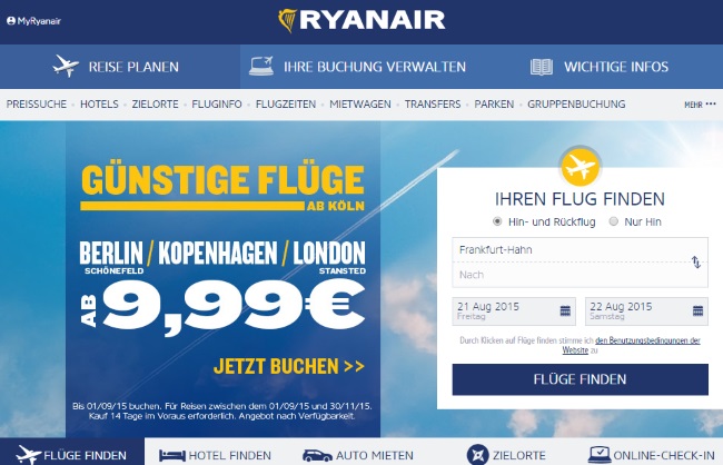 Ryanair Onlineshop