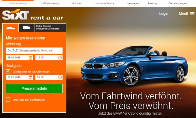 Sixt Onlineshop