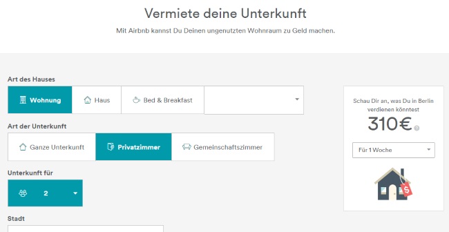 airbnb Unterkunft vermieten