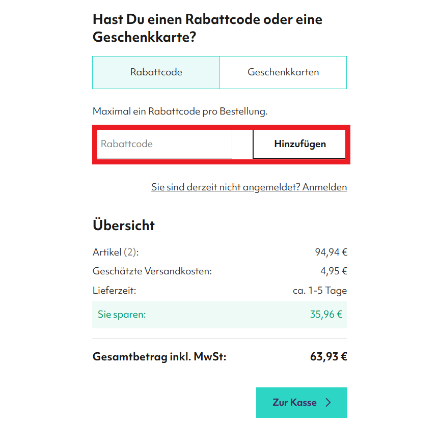 Amorelie Rabattcode eingeben