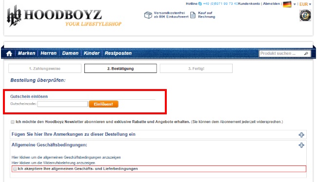 Hoodboyz Gutschein einlösen
