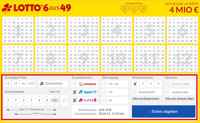 Lotto24 Spielschein