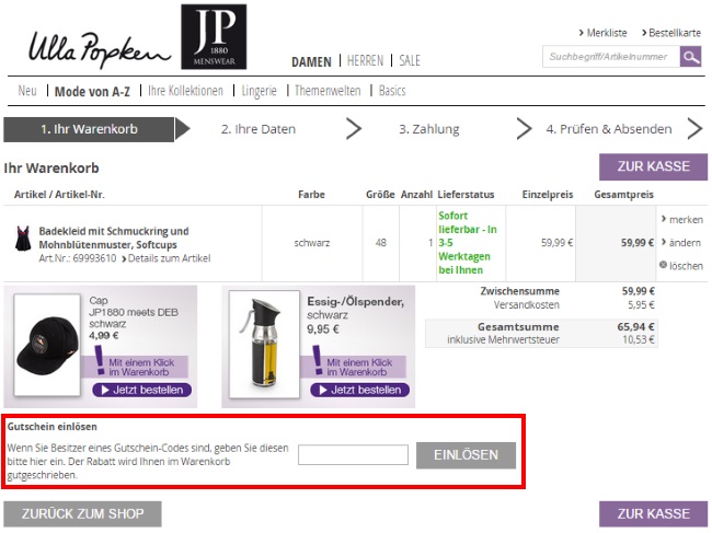 Ulla Popken Gutscheincode einlösen