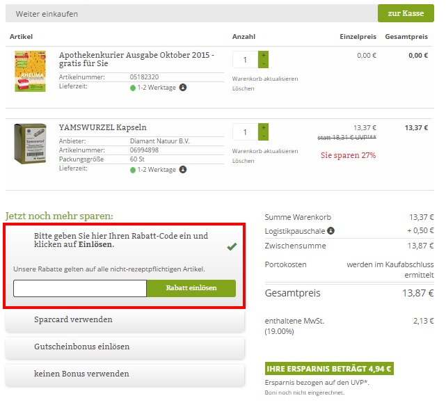 Berlinda Gutschein einlösen