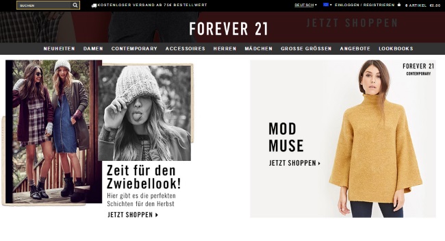 Forever 21 Onlineshop