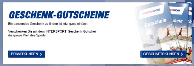 Intersport Geschenkgutscheine