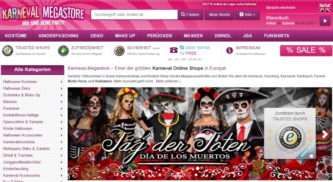 Karneval Megastore Onlineshop