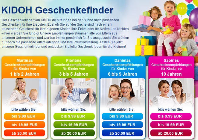 Kidoh Geschenkefinder