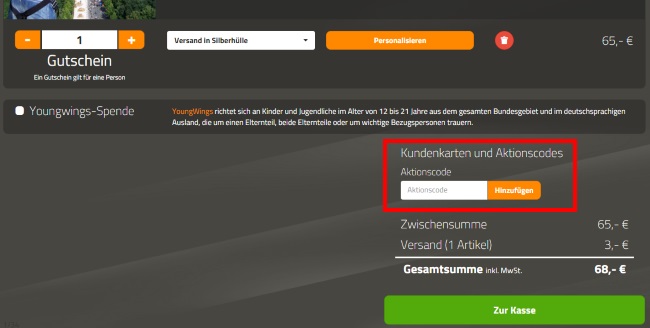 Meventi Gutschein einlösen