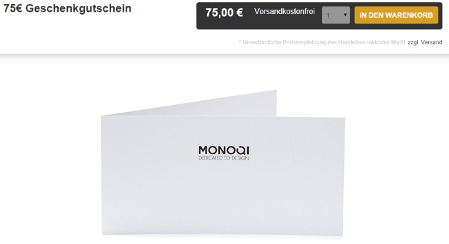 Monoqi Geschenkgutschein