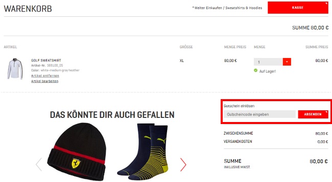 Puma newsletter gutschein Clearance