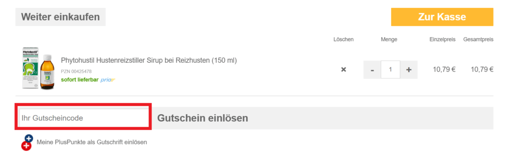 VersandApo Gutscheincode eingeben