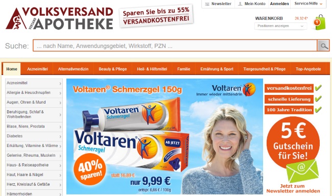 Volksversand Apotheke Onlineshop