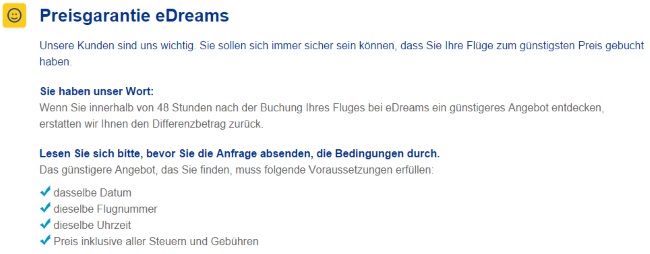 eDreams Preisgarantie