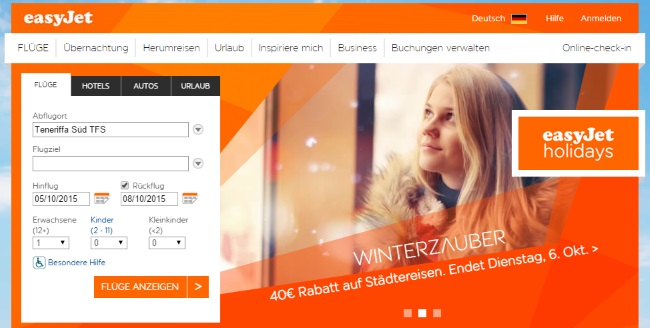 easyJet Onlineshop