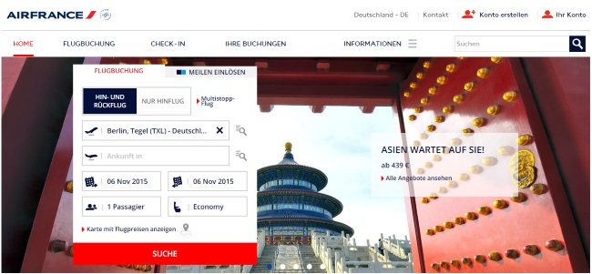 Air France Onlineshop