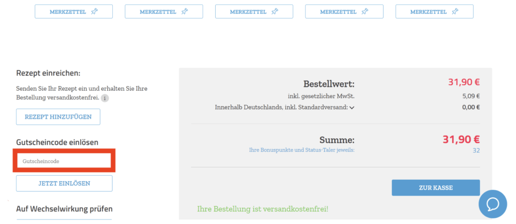 Aponeo Gutscheincode einlösen