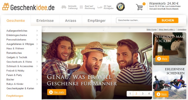 Geschenkidee Onlineshop