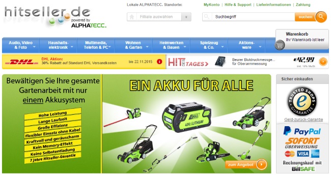Hitseller Onlineshop