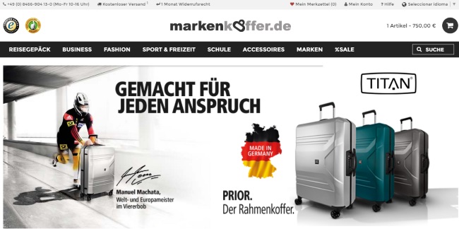 Markenkoffer Onlineshop