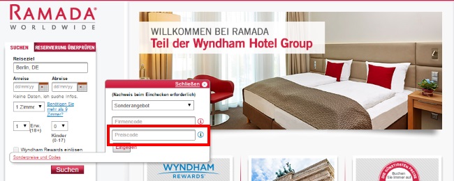 Ramada Gutscheincode eingeben