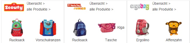 Schulranzen.com Sortiment