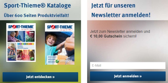 Sport Thieme Katalog und Newsletter