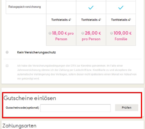 Thomas Cook Gutschein einlösen