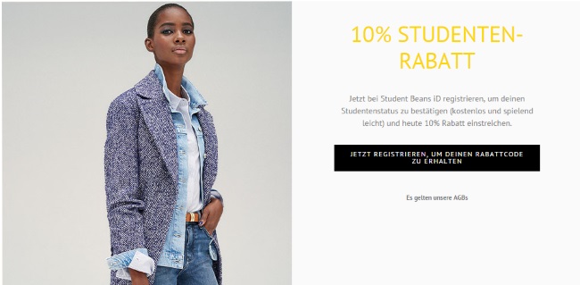 Topshop Studentenrabatt