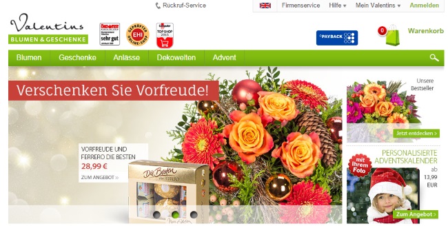Valentins Onlineshop
