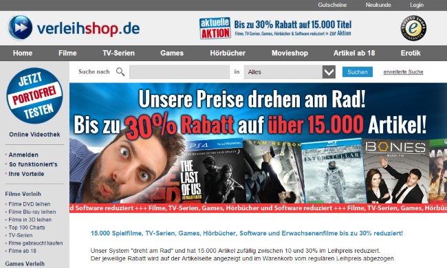 Verleihshop Onlineshop