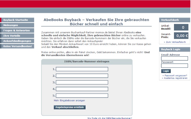 AbeBooks Buyback - Ankauf